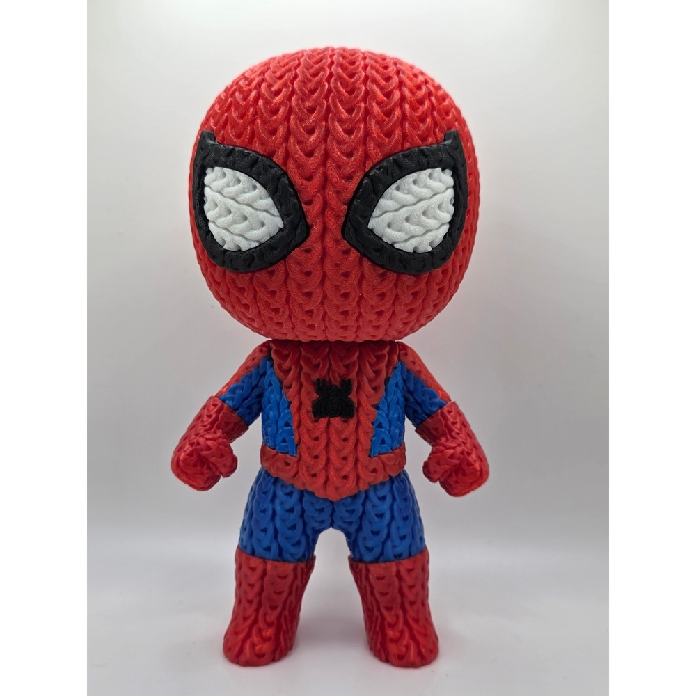 8" 3D-Printed Faux-Knit Spider-Man Figure – The Ultimate Web-Slinger Collectible